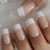 Valse nagels roze frankrijk vierkante rand kleine versie druk op nep met ontwerp nail art fingernails groothandel tabbladen