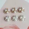 Pendant Necklaces 50 PCS 20mm Metal Alloy KC Gold Silver Color Imitation Pearl Crystal Flowers Connectors For DIY Jewelry Making 230511