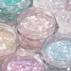 Nagelglitzer, 6 Box/Set, glänzend, ultradünn, Brokat-Opal, Aurora-Flocken, Design, Maniküre, Spiegel, Schnee, Samt, Pigment H CNail