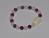 Strand Violet Quartz RoseQuartz Bouddha Bracelet Chakra Guérison Méditation Troisième Oeil Prière Esprit Spirituel Corps Esprit Amour