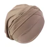 Muslim Hijab Turban Women Chemo Cap Hair Loss Care Beanies Ladies Cancer Headwear Hat Soft Solid Color Wide Elastic Band Bonnet