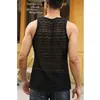 Canottiere da uomo Canotte traspiranti cave Top Summer See Through Girocollo senza maniche Camicie sexy in maglia muscolare 230510