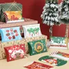 Geschenkwikkeling 24/12 stks Kerstkussen Vorm Candy Box Merry Kraft Paper Packging Kids gunsten Happy Year Navidad 2023