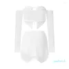 Work Dresses Outfit Y2k Clothes Women Off Shoulder Tie Up Flared Long Sleeve Crop Top