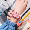 Wristwatches Silicone Watch For Women Men Square Quartz Digital Dial Sport Watches Simple Pink Clock Drop