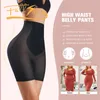 Leggings voor dames flarixa vrouwen hoge taille veiligheid broek ijs zijden boksers taille trainer body shaper ondergoed boyshort naadloze buikregeling shorts 230511