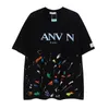 Mens TShirts GTDOM Men Fashion Cards Hyun Chae Gradual Change Print Short Sleeve TShirt Summer Wash Worn Out Spacious Tees 230511