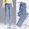 Kvinnors jeans Ice Silk Wide Leg Women's Summer Thin Avsnitt 2023 Elastisk midja Hög draperi Löst raka Mopping Women Pants