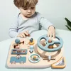 Upptagen bräde för småbarn trästensoriska leksaker småbarnsförskolan lärande aktiviteter för färdighetsresor leksak
