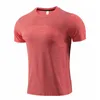 2024 lu lu lemen Yoga Outfits Men Outdoor Shirts New Fitness Gym Football Soccer Mesh Back Sports Quick-dry T-shirt Skinny Male 02