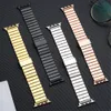 Luxus-Armbänder, Edelstahl-Kette, Bambus-Gliederarmband, 1 Perlen, Metall-Armband für Apple Watch Serie 3, 4, 5, 6, 7, 8 Ultra, 49 mm, 38, 40, 41, 42, 44, 45 mm, 49 mm