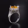 Pierścienie klastrowe ręcznie robione 925 Srebrny palcem serdeczny luksusowe księżniczka złoto 10ct symulowany diamentowy bruk 192pcs cz ślub dla kobiet biżuteria