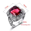 Cluster Rings Unique Handmade 925 Sterling Silver Ring Ruby Stones For Men Vintage Luxury Women Party Jewelry Factory Wholesale