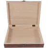 Gift Wrap Small Wooden Jewelry Case Storage Container Unfinished Lock Box Retro Vanity Decor