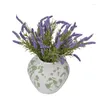 Dekorative Blumen, romantische Provence-Dekoration, künstlicher beflockter Kunststoff-Lavendel-Bündel, Hochzeit, Braut, Blumenstrauß, Heim- und Bürodekoration