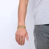 Link Bracelets 1 Fashion Charm Hip Hop Gold Silver Color Stainless Steel Watch Band Chain For Men Jewelry GiftsDrop