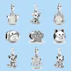 925 breloques en argent sterling pour bijoux pandora perles chien chiot patte de chat pendentif breloques perle pendentif