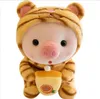 Taille 25 cm souper jouet moelleux en peluche gros œil grenouille de cochon avec des jouets de fruit toys couchage cousu