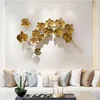 Muurstickers moderne smeedijzeren goudgouden magnolia decoratie ambachten hangende restaurant thuisbank achtergrondsticker muurschildering decor