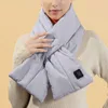 Foulards solide hiver femmes écharpe chaud vers le bas coton châle enveloppes Protection du cou coupe-vent gonflé épais plus brillant Bufandas