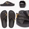 Designer-Sandalen, Damen-Sandalen, F, schwarz, weiße Buchstaben, glatt, reiner Ocker, Knochenschaum, Damen-Hausschuhe zum Laufen