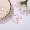 Pendant Necklaces 2pcs/set Women Necklace Korea Style Butterfly Gift For Girl Cute Lovely Neck Jewelry Wholesale DropPendant