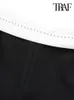 Women's Shorts TRAF Women Fashion With Contrast Seam Skirts Vintage High Waist Zipper Fly Female Skort Mujer 230510