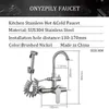 Kitchen Faucets Onyzpily Brushed Nickel 304 stainless steel Sink Faucet Mixer Tap Stream Sprayer Head Wall Installation 230510