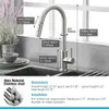 Kökskranar Dra ut svart sensor Rostfritt stål Smart induktion Mixed Tap Touch Control Sink and Cold Water Mixer 230510