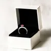 Sparkling Red Heart Ring for Pandora Authentic Sterling Silver Wedding Jewelry designer Rings For Women Girlfriend Gift Crystal diamond Love ring with Original Box