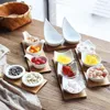 Plates European Style Ceramic Fruit Plate Creative Seasoning Vinegar Sauce Dish Porcelain Dessert Candy Kitchen Dinnerware