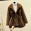 Women's Trench Coats Lamb Plush Coat Women's Mid-Long 2023 Autumn And Winter Korean Faux Fur Slim Zipper Jacket Female Basic Spring