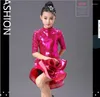 Stage Wear Girls Latin Dancing Dress Kids Ballroom Salsa Dance Clothing Children's Competities Half Sleeve