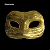 Amazing Large Hanging Golden Inflatable Colombina Venetian Mask Replica Art Masquerade For Club Event