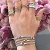 Chain Iced Out Hip Hop Big Lock Lobster Charm Bracelet Bling Micro Pave CZ Cuban Link Bracelets Fashion Women Jewelry 230511