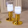 حاملي الشموع 2pcs الذهب البلاستيكي مطلي حامل قاعدة الشمعدان Candlestick