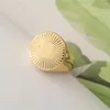 Rings Lovely Color Plating Striple Textured Round Signet Ring for Women Girl Elegant Gorgeous Chic Pretty Jewelry Accessory