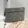 Abendtaschen Kettendesign Pu-Leder Diamanten Umhängetasche für Frauen Luxushandtaschen und Geldbörsen Marken-Shoudler-Handtasche 230427