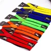 Solid Color Elastic Leather Suspenders Braces Men Women Black Blue Red Adjustable Straps For Wedding Suit Skirt Accessories Gift 100pcs