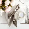 Table Napkin 4 Pieces Linen s Hemstitch Natural Dinner s Custom s For Party Wedding 230511