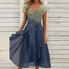 Casual Dresses Elegant Green Party Women O Neck Lace Half Sleeve Prom For Solid A-Line Boho Sexy Long 230511