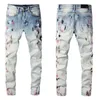 Designer dżinsy męskie dżines dżinsowe męskie spodnie 2023 Męska koreańska wersja mody High-street Fashion Blue Ground White Paint Spot Slim Fit Micro Elastic Large Man 819 DWWC