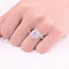 Cluster-Ringe-Aktion!!! Echter massiver 925er Sterlingsilber-Hochzeitsschmuck für Frauen, natürlicher grüner Edelstein-Verlobungsring, Größe 5–10