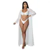 Dames badkleding bedekt voor vrouwen kleding zomer 2023 strand cover -up met sexy driedelige print spandex badtochten kaftan zwempak