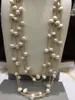 Chains 10-11MM Baroque Natural Fresh Water Pearl Necklace Long 80CM Multilayer Leather Fashion Women Jewelry