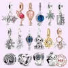 925 zilveren kralen Charms Fit Pandora Charm Summer Collection Plum Blue Globe Charm