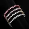 Высочайшее качество хип-хоп 5-6 мм теннисная цепочка на ногу Регулируемая длина ледяного розового белого циркония персонализированные универсальные браслеты на щиколотке ювелирные изделия Bijoux для женщин