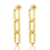 Dangle Earrings Stainless Steel Link Chain Long Drop Gold Color Stud For Women Fashion Ear Jewelry