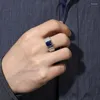 Cluster Rings Pirmiana Arrival 925 Sterling Silver Ring Lab Grown Sapphire Weddingring For Men