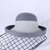Breda randen hattar 202304-2509139 chic sommar naturliga veck fiske solskydd kan fälla mössa kvinnor fritid hatt